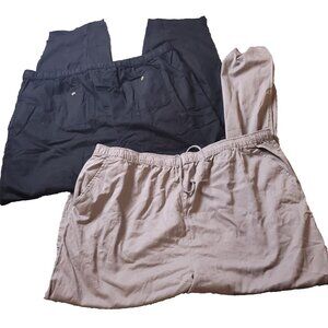 LOT OF 2 KingSize Pants Mens 4XL x 40 Tall Black Gray Khaki Chino Flat 4XLT